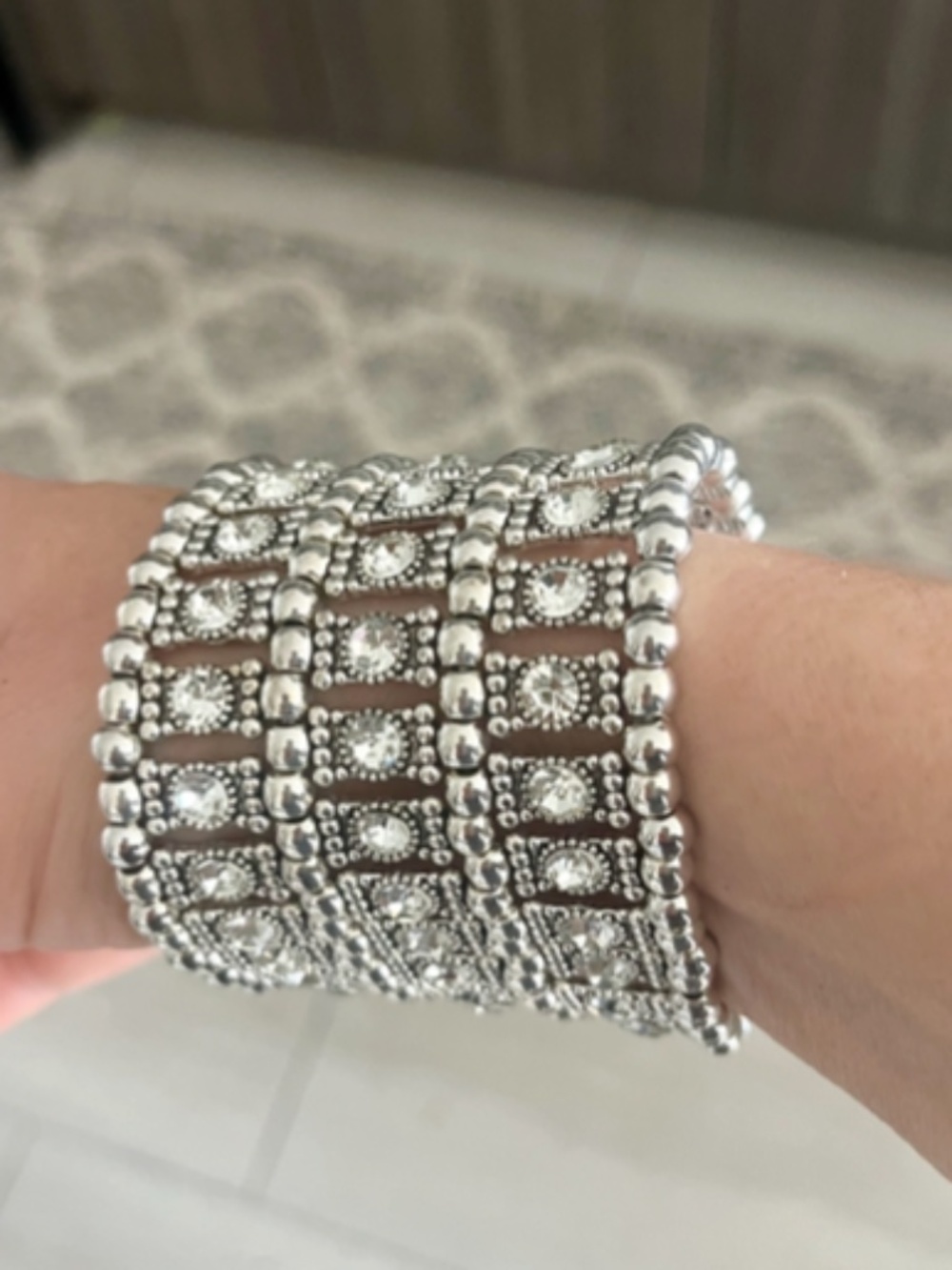 Silver Rhinestone Cuff Bracelet NWT